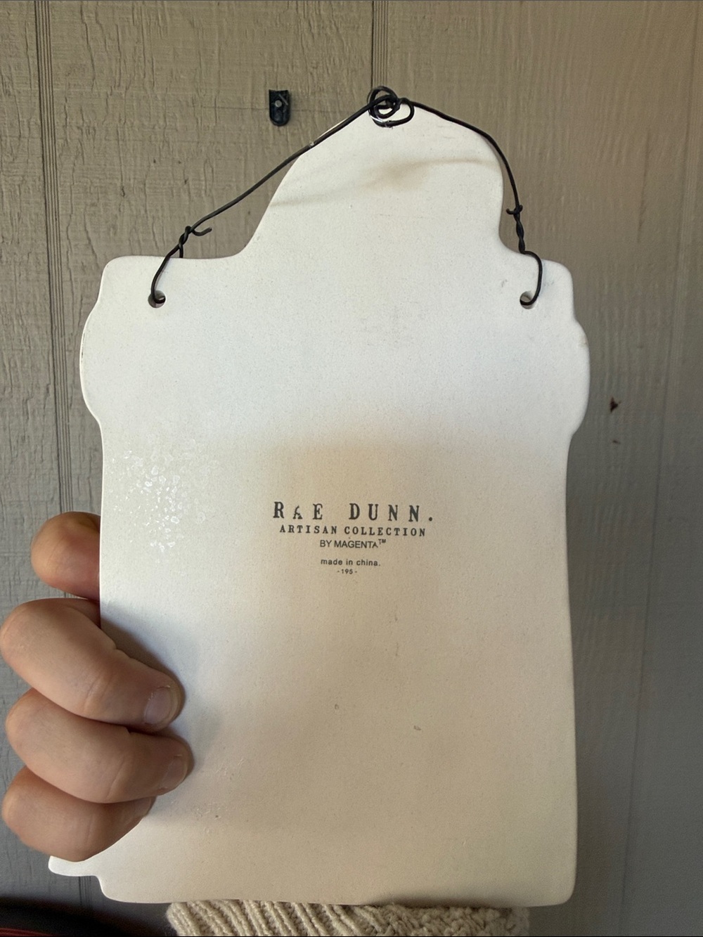 Rae Dunn White Ghost Plaque with Black Lettering - Picture 4 of 4